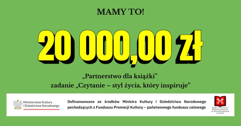 Kolejny grant na promocję czytelnictwa!